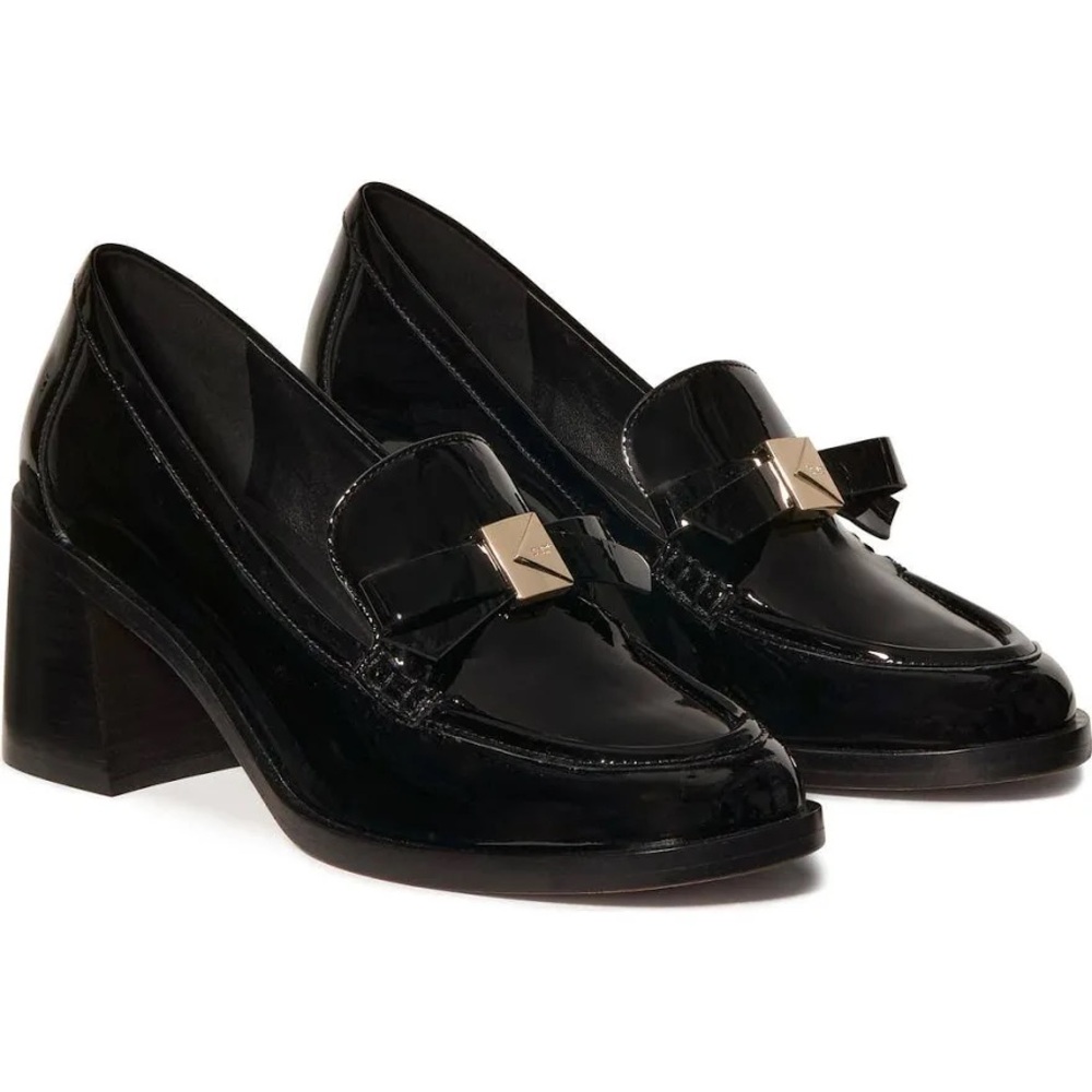 Elegant Black Loafers with Gold Accent